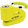 Urban UR206Y Bloccadisco Moto ø6mm, più Visibile più Dissuasivo, Design Leggero, Sicurezza Compatta ed Efficace, Cavo Promemoria, Lucchetto Antifurto Moto, Bicicletta, Monopattino Elettrico