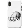 Gatto TShirt Grunge Gotico Vintage Alt Y Custodia per iPhone X/XS Cat TShirt Spaventoso Gatto Gattino Spaventoso Halloween