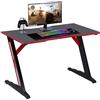 BAKAJI Scrivania Gaming Porta Pc Computer Struttura Metallo Piano Legno MDF T...