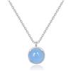 Candyfancy Collana in argento 925 con ciondolo rotondo, da donna, in argento, regalo per donne, fidanzate, blu/verde/rosa, Argento sterling, Nessuna pietra preziosa