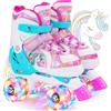 OLYSPM Pattini a Rotelle Bambina,Pattini a 4 Ruote Regolabili in 4 Misure con...