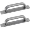 XBAIPIN Set di 2 maniglie autoadesive per porte scorrevoli, 180 mm, grigio, maniglie da cucina in lega di alluminio, impugnatura adesiva per armadi, maniglie scorrevoli senza fori, per armadi, porte