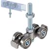 gifyym Rulli Porta Fienile - Carrello Binario 4 Ruote Silenzioso Resistente, Ferramenta Scorrevole Con Protezione Cuscinetto Rialzata, Per Fienile, Porta Garage, Fattoria, Magazzino, Camera Casa, Adat