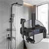 Cesinkin Termostatico Nero Colonna Doccia con Miscelatore 38°C Set Doccia con 4 Funzioni Altezza Regolabile Sistema Doccia a Testa Quadrata con Doccetta a Mano per Bagno
