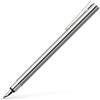 Faber-Castell - Stilografica Neo Slim acciaio inox lucido, pennino F | Elegante penna stilografica con fusto sottile in acciaio inossidabile e pennino in acciaio inossidabile di alta qualità