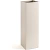 Neustein Portaombrelli bianco crema con design moderno in metallo per casa e ufficio, 2 ganci, 2 vaschette estraibili, 15,5 x 15,5 x 49 cm, quadrato, portaombrelli