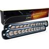 SKYWORLD Luci stroboscopiche a LED, 2pz Ultra sottile Ambra 12 LED 12V 24V Lampeggiante Luci stroboscopiche di emergenza Strobo Barra Luminosa per Moto Auto Camion Truck Trailer