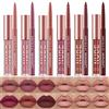 Petansy Set di 12 matite per labbra e rossetto, 6 colori opachi e liquidi + 6 matite per labbra lisce abbinate, tutto in uno, impermeabili, a lunga durata, set regalo per ragazze e donne