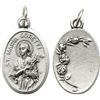 Generic Confezione da 3 ciondoli a medaglietta ovale argentata con Santa Maria Goretti Cattolica, Made in Italy, 2,2 x 1,6 cm, 0.866x0.63, Lega di acciaio, Non pietra preziosa