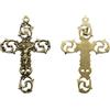 Generic Ciondolo Croce Dorato Gioielli Gioielli Charm Ottone Placcato Oro 18 K 4,6 x 3,26 cm Made In Italy, 1.81x1.26, Lega di acciaio, Non pietra preziosa