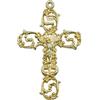 Generic Ciondolo Croce Dorato Gioielli Gioielli Charm Ottone Placcato Oro 18 K 4,6 x 3,26 cm Made In Italy, 1.81x1.26, Lega di acciaio, Non pietra preziosa