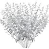 FEQO 36 Steli di Eucalipto Argento Artificiali, Foglie Decorative, Rami Finti con Foglie da 38,1 cm, per Vasi, Bouquet di Nozze e Casa