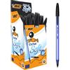 BIC Penne Nere a Sfera, Cristal Soft, Punta Media 1.2 mm, Confezione da 50, F...