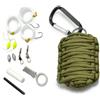 Ganzoo Paracord 550 kit emergenza 12 elementi Olive, corda 3,4 m 51 g in avvo...