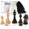 Puecrof Set di pezzi di scacchi in legno 32 figure da torneo fatte a mano in legno n...