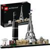 LEGO Architecture Parigi Set con Torre Eiffel e Museo del Louvre da Costruire...