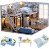 Cuteroom Modello Blue Times Kit fai da te per casa delle bambole in legno, fa...