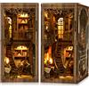 CRIOLPO Kit Book Nook DIY per Adulti Casa in Miniatura con Luci LED da Monta...