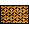 Relaxdays zerbino cocco/gomma, struttura a griglia, 60x40 cm interno/esterno, antiscivolo, raccoglisporco, naturale/nero