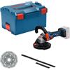 Bosch Professional 18V System Levigatrice per calcestruzzo a batteria GBR 18V-15 S (incl. L-BOXX 238, mola a tazza diamantata, giradadi a due fori, collari spazzola di ricambio in due parti)
