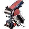 FERM Levigatrice da Banco Combinata 350W - 150mm. Include 2 Nastri Abrasivi (G80 e G120) e 2 Dischi Abrasivi (G80 e G120)