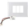 Beghelli - Placca Interruttore - Placca Lite 3FR Con Sistema Di Illuminazione, Con Batteria Di Emergenza, Colore: Bianco