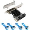 Ziyituod Scheda PCIE3.0 SATA 4 Porte Con Cavi, Espansione Controller Con Staffa a Basso Profilo, Asmedia1062 Non-Raid, Avvio Come Disco Di Sistema