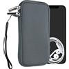 kwmobile Custodia in Neoprene con Zip per Smartphone XL - 6,7/6,8 - Astuccio Portacellulare a Sacchetto con Cerniera - Borsa in grigio