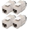 DIGITUS Modulo Keystone Cat-6A schermato - 4 pezzi - Jack RJ45 - 500 MHz 10GBase-T - AWG 26-22 - Progettabile - Con leva di bloccaggio - Montaggio senza attrezzi