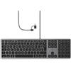 Mobility Lab Clavier Filaire AZERTY per Mac - Design Fin et Ergonomique pour un Confort Optimal - Gris Sidéral et Noir - Compatibile con, Mac Mini - Plug and Play - Tasti Silenziosi