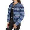 Sandro Giacca Sandro Donna (EU) 34 Oversized Button Up Denim A Balze Rigido Con Tasche