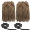Ciieeo Gambali Vichinghi in Pelliccia Sintetica Cinghie, 30cm, Marrone | Poliestere, Vestibilità Regolabile e Confortevole, Set da 1 per Feste e Eventi in Costume