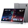 ARZOPA Monitor Portatile 16.1 2,5K QHD 180Hz 16.1 Pollici Grigio Argento Z3FC/2K