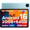 POPUX Tab A9 Android 16 Tablet 10 Pollici 20 GB RAM 64 GB ROM (TF 2 TB) Gemini AI 6580
