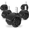 COSYLAND Set 5 Rotelle Doppie Nero Trasparente, Ruote sedia ufficio resistent...