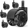 SaiXuan Set di 5 Ruote per Sedie Ufficio, 11 x 22 mm Rotelle Girevoli a 360°,...