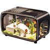 Nuytghr Betta - Vasca per pesci in acrilico, piccola ciotola trasparente per acquario, contenitore compatto per habitat da tavolo, 40 cm, minimalista, per gamberetti, tartarughe, uso domestico o ufficio