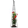 Huxibai Obelisco Tutore da giardino, supporto metallico tipo obelisco, tutore da 160 cm per piante rampicanti, per pomodori, uva, cetrioli, piselli rampicanti, verdure, fiori, vasi, interni, esterni e