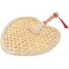 Gatuida Ventaglio Fatto a Mano in Paglia di Grano Intrecciata Ventaglio Portatile Rotondo Stile Cinese Tradizionale per Passeggiate e Decorazione Casa