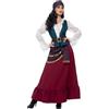 Smiffys Costume Bellezza deluxe pirata bucaniere, viola, con abito, fusciacca, bandana e collana Halloween