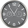 Bresser - MyTime Thermo-/Hygro, Orologio da parete, acciaio, grigio, 0 cm