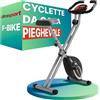 Ultrasport F-Bike, Bicicletta Trainer, Fitness Bicicletta LCD Computer allenamento, Cyclette pieghevole, Max. Peso 100kg, misurazione pulsazioni, 8 livelli resistenza, ruota rifinitura, Nero/Argento