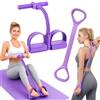 DGTSYAL Fasce di resistenza per pedali con manico, attrezzatura per allenamento addominali a 4 tubi, corda elastica per allenamento addominali, allenamento per addominali, braccia, perdita di peso, yoga