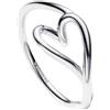 Pandora Anello da Donna a Forma di Cuore, in Argento 194361C00, 58/18,5, Argento Sterling, Nessuna Pietra preziosa