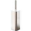 Relaxdays portascopino in Acciaio Inox, scopino in plastica, Porta Chiuso, 45x9x8 cm, Argento