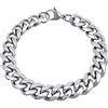 RUGGED steel - Bracciale in acciaio inox massiccio, con catena a maglie spesse, 10 mm, maglia cubana, lucido, lunghezze: 18, 20, 22, 24 cm (con confezione portagioie), 18 cm, Acciaio inossidabile