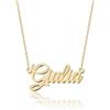 UMAGICBOX Collana Personalizzata con Nome | 14 Stili di Carattere | Ciondolo Personalizzabile in Acciaio Inossidabile Placcato in Oro 18K e Argento Sterling | Regalo per Lei