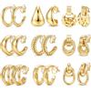 MILACOLATO 9/10 Paia Orecchini Clip Donna Ipoallergenici Argento/Placcato Oro 14K Orecchini Senza Buco Donna Clips Cerchio Zirconi Perla Pendenti Set Orecchino Finti Regalo per Ragazza-bg