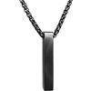 RUGGED steel - Collana da uomo con ciondolo a barra in acciaio inossidabile massiccio - elegante collana da uomo nera 50 cm - gioielli robusti 24/7 -> impermeabile - incluso portagioie