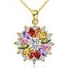 VONSSY Collana con ciondolo colorato, in oro rosa, 5A, con zirconi, bohémien, con cristalli e pietre preziose, granato, ametista, morganite, 18 inches (45.72 cm), Stud, Zirconia cubica, Zirconia
